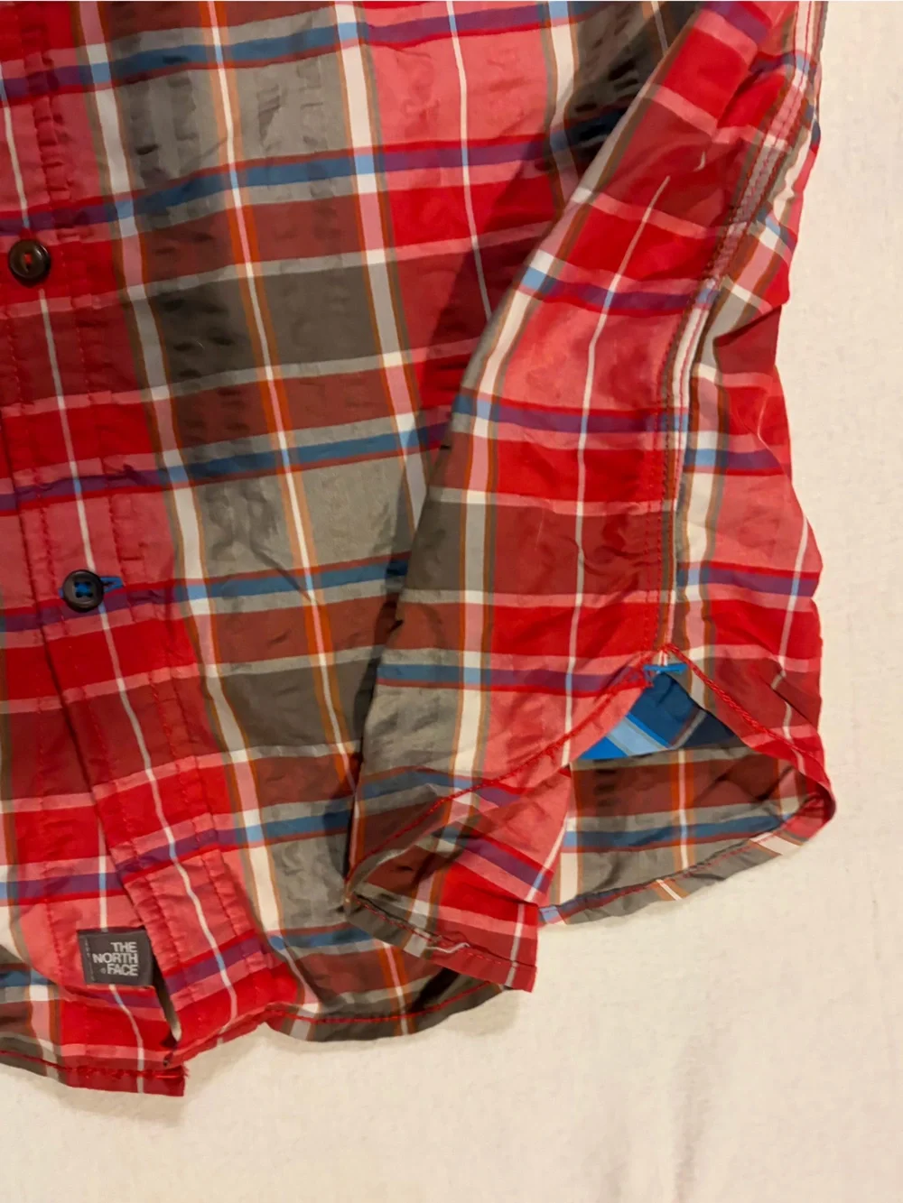 The North Face Plaid Red Men's Button Shirt - Size L